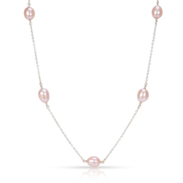 097201 fv Tiffany Co Pink Pearl by the Yard Necklace in Sterling Silver