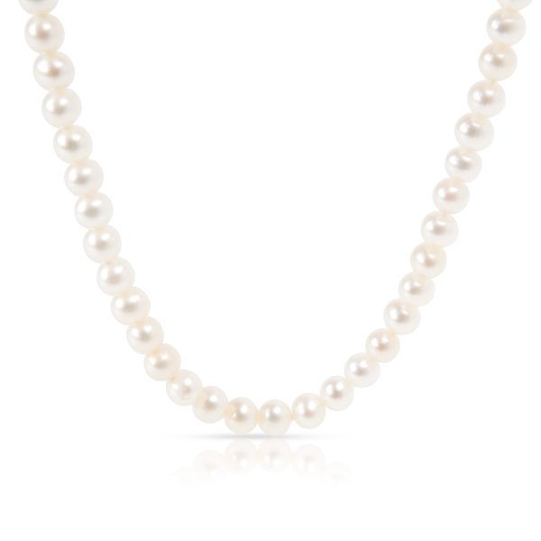 097819 fv Tiffany Co Pearl Necklace in Sterling Silver