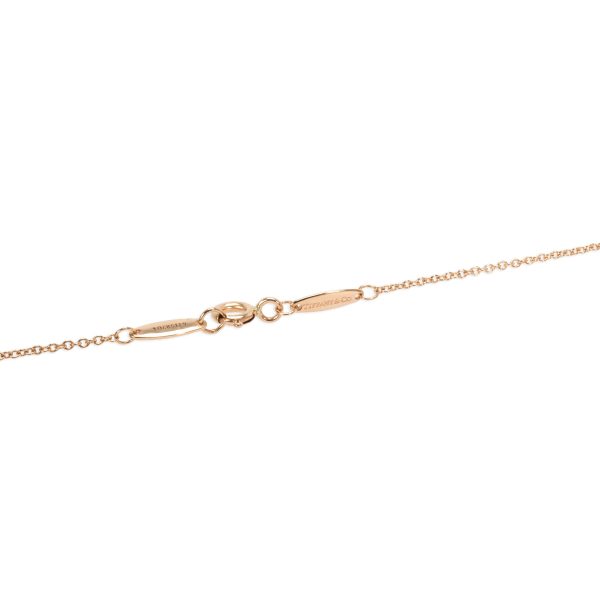 097855 clasp Tiffany Co Elsa Peretti Diamond Necklace in 18K Rose Gold E IF 022 CTW