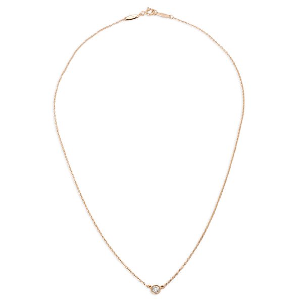 097855 pv Tiffany Co Elsa Peretti Diamond Necklace in 18K Rose Gold E IF 022 CTW