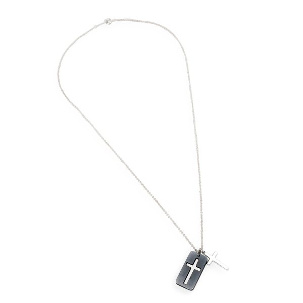 097935 pv Tiffany Co Cut Out Cross Necklace in Sterling Silver