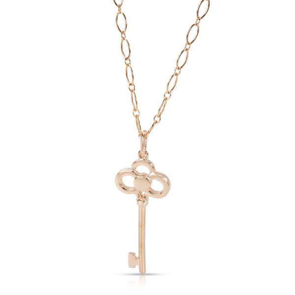 097941 bv Tiffany Co Crown Key Diamond Pendant in 18K Rose Gold