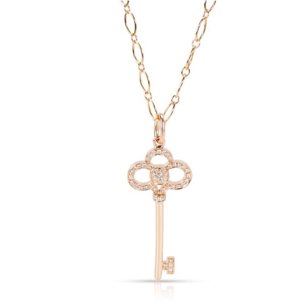 097941 fv Tiffany Co Crown Key Diamond Pendant in 18K Rose Gold