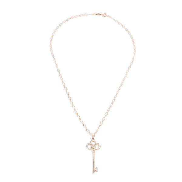 097941 pv Tiffany Co Crown Key Diamond Pendant in 18K Rose Gold