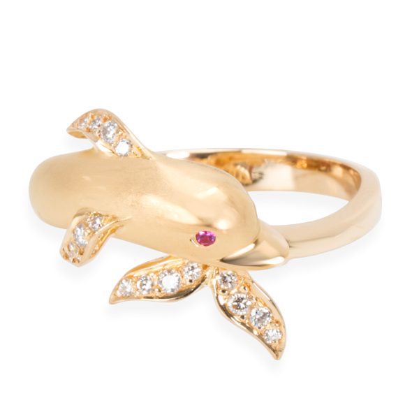 097952 fv 8983fbf4 4ff7 46e3 9b0e 7f91708397dd Carrera y Carrera Textured Dolphin Diamond Ring in 18K Yellow Gold 01 CTW