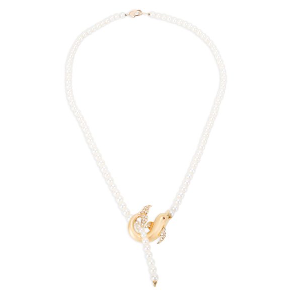 097957 pv Carrera y Carrera Diamond Textured Dolphin Necklace in 18K Yellow Gold 015 CTW