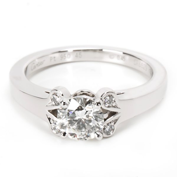 Rings Cartier Ballerine Diamond Engagement Ring in Platinum GIA H VVS1 049 CTW