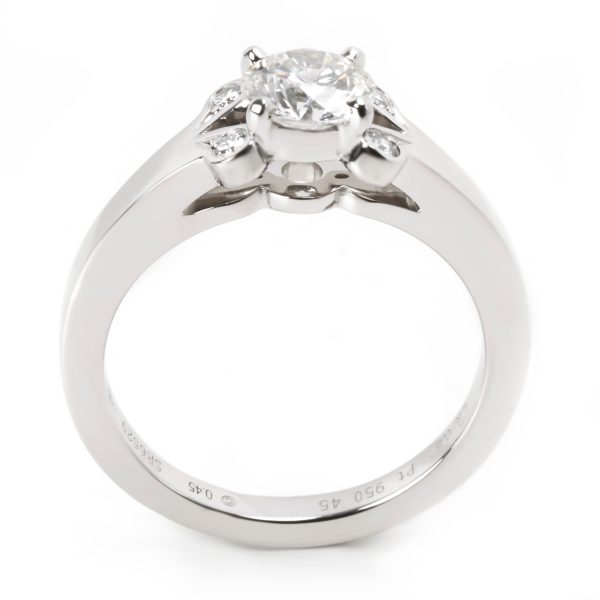 Platinum Engagement Ring Cartier Ballerine Diamond Engagement Ring in Platinum GIA H VVS1 049 CTW