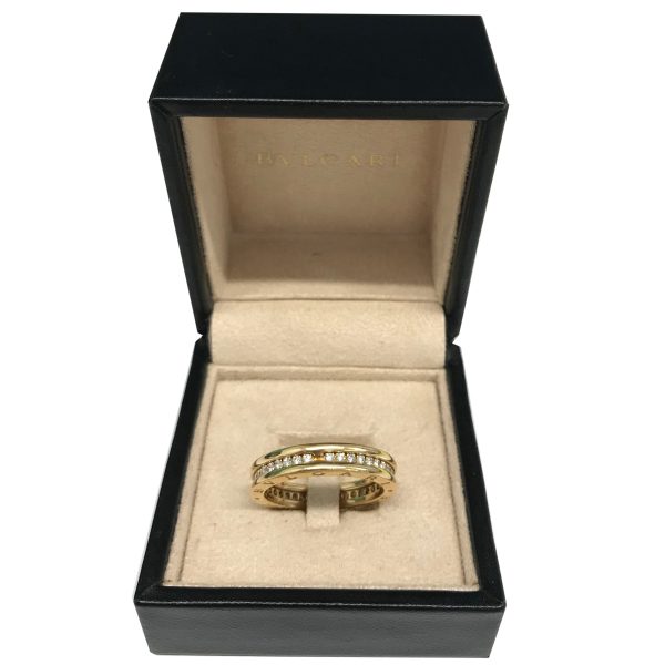 098148 box Bulgari BZero1 One Band Diamond Ring in 18KT Yellow Gold 06 CTW