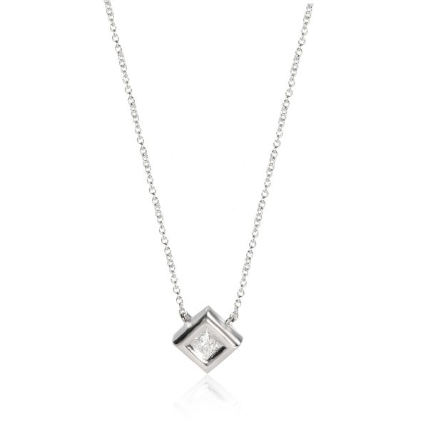 098175 fv d9593f77 1728 4a16 9d22 5d870b400b85 GIA Certified Princess Cut Diamond Pendant in 14K White Gold 031 ct DVVS2