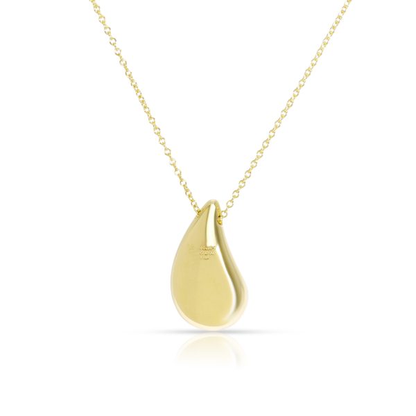 098386 bv Tiffany Co Elsa Peretti Teardrop Pendant in 18k Yellow Gold