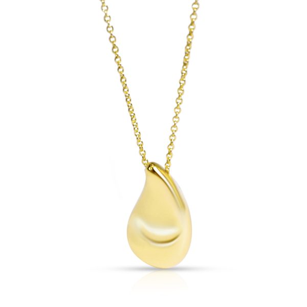 098386 fv Tiffany Co Elsa Peretti Teardrop Pendant in 18k Yellow Gold