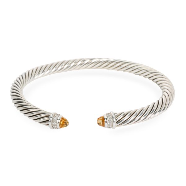 098405 fv 8cce0629 d4a4 4b6f a4f6 a24d8973a9e7 David Yurman 5mm Cable Diamond Citrine Bangle in Sterling Silver 014 CTW