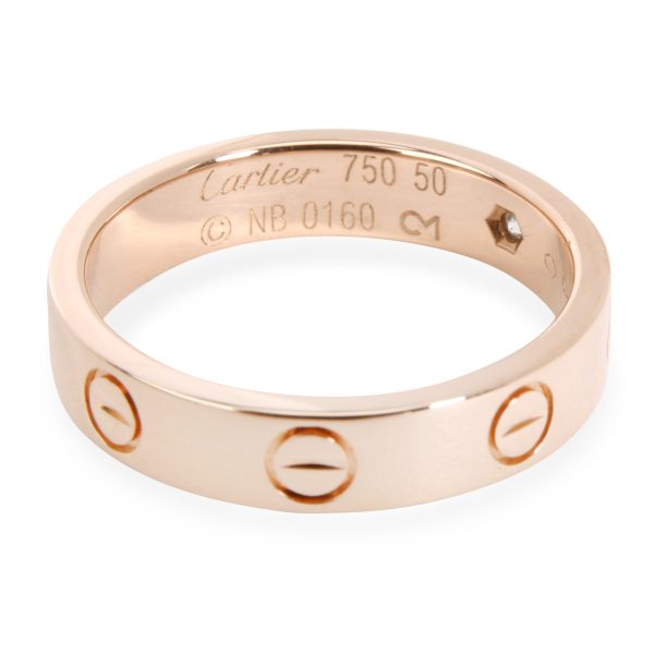 Band Rose Gold Cartier Diamond Love Ring in 18K Rose Gold 003 CTW