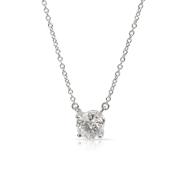 098438 fv Tiffany Co Solitaire Diamond Pendant in Platinum E VS1 072 CTW