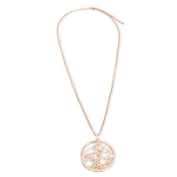 098460 pv 8d8d6bc3 6a7d 4601 bc5f f5386e2d5264 Repossi Pave Diamond Circle Pendant in 18K Rose Gold 29 Ctw on a Chain