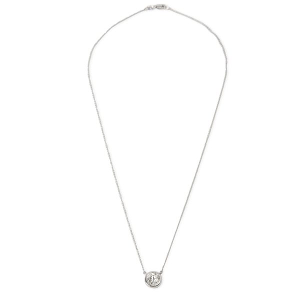 098509 pv 13dc2072 04c4 4a87 8043 5799220d62fa Bezel Set Solitaire Diamond Necklace in 14KT White Gold I I1 093 CTW