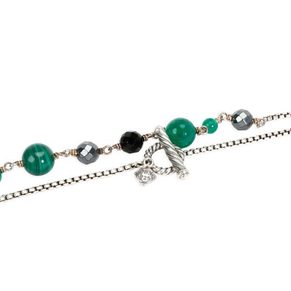 098651 clasp David Yurman Bijoux Malachite Onyx Bead Necklace in Sterling Silver