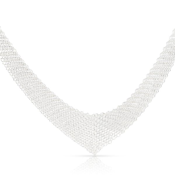 098707 fv cb4f6a53 ad4d 439b ab04 fa65fd1c1127 Tiffany Co Mesh Bib Necklace in Sterling Silver