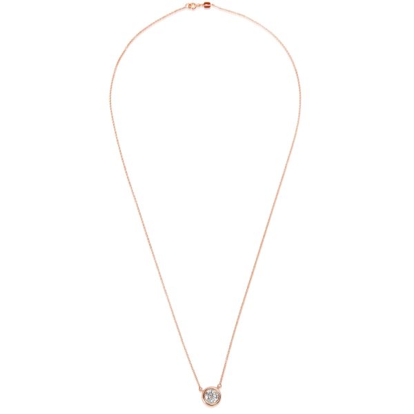 098851 pv Solitaire Bezel Pendant on Chain in 14K Pink Gold GH SI1 2 104 CT