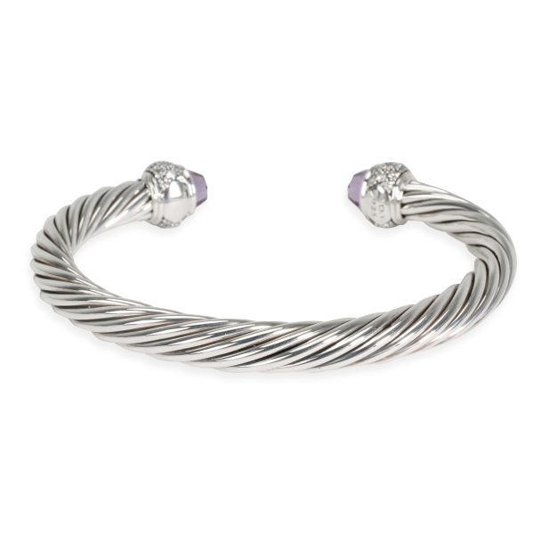 099185 bv 6c0168ae 6d42 4db0 b3e6 1a5eb742e1a1 David Yurman 7mm Cable Bangle with Amethyst Diamonds 128 CTW