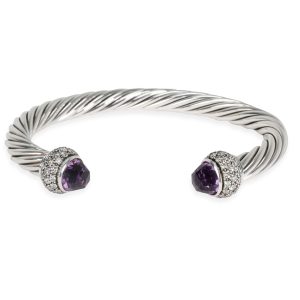 099185 fv 7ce39f30 50c1 46b2 b84e 9a20e102e650 David Yurman 7mm Cable Bangle with Amethyst Diamonds 128 CTW