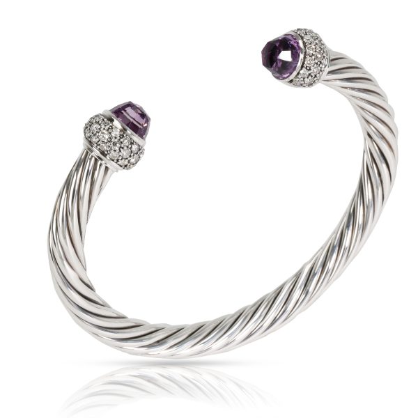 099185 pv 5ad77f82 ca31 4919 97a6 78e587f9c16e David Yurman 7mm Cable Bangle with Amethyst Diamonds 128 CTW