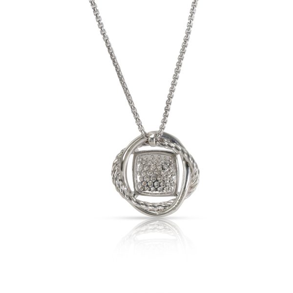 099186 stamp 15882fee f5e9 4322 b846 64134d50ee8e David Yurman Crossover Pendant Necklace with Diamonds in Sterling Silver 04 CTW