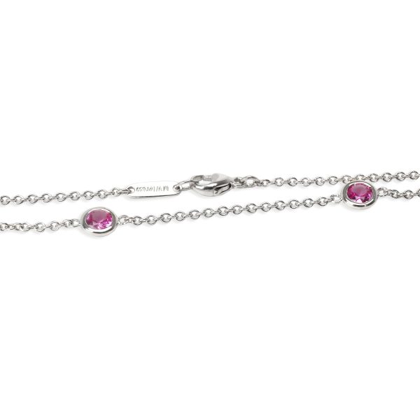 099326 clasp 8d4ac84f 3755 43b8 b9cb a2276221d041 Pink Sapphire Diamonds by the Yard Necklace in Platinum 525 ctw