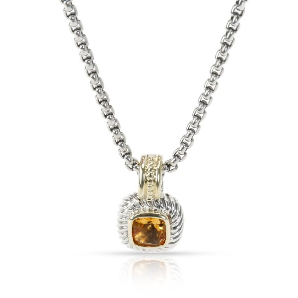 099401 fv David Yurman Albion Citrine Pendant in 14K Yellow GoldSterling Silver Yellow