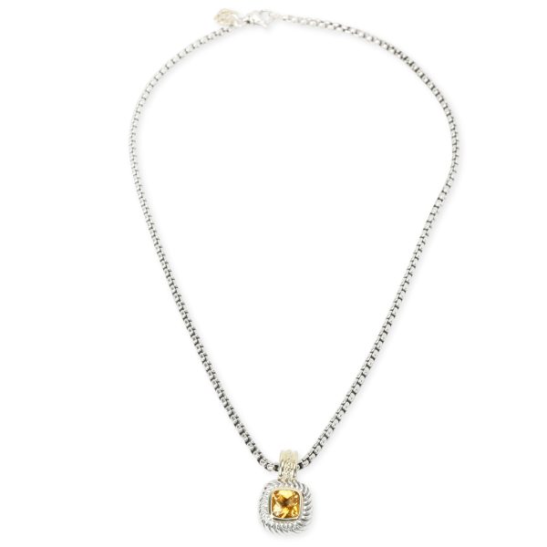 099401 pv David Yurman Albion Citrine Pendant in 14K Yellow GoldSterling Silver Yellow