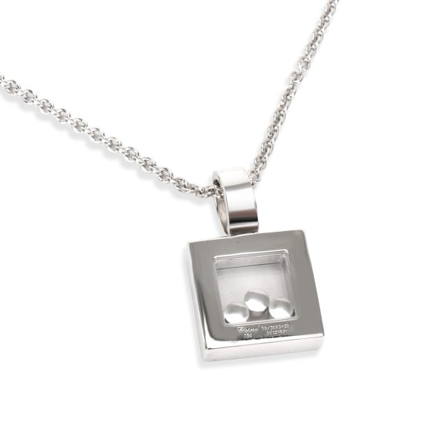 099633 stamp 679b6ff2 159f 461d b943 a16af976667d Chopard Square Happy Diamonds Pendant in 18K White Gold 055 CTW