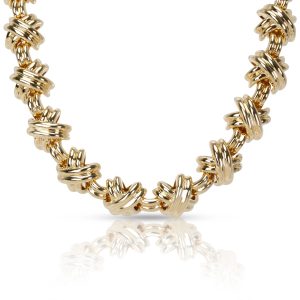 099883 fv c89c3745 e866 48f1 abc8 45222c743460 Tiffany Co Vintage X Necklace in 18K Yellow Gold