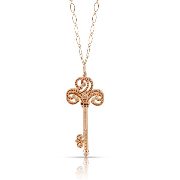 099900 bv Tiffany Co Enchant Heart Key Pendant in 18K Rose Gold 107 CTW