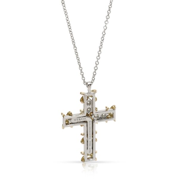 099954 bv Tiffany Co Schlumberger Diamond Cross Pendant in 18K Gold 040 CTW