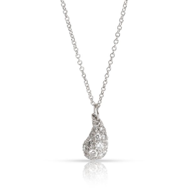 099974 fv b8992c77 7d93 4d30 b7cf f57d8b6bb944 Tiffany Co Elsa Peretti Diamond Teardrop Pendant in Platinum 075 Ctw