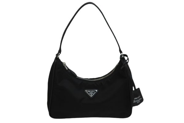 1 Prada Handbag Edition Triangle Logo Crochette Nylon Black