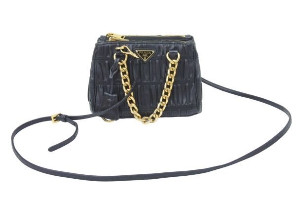 1 Prada Gaufre Mini Shoulder Bag Logo Black