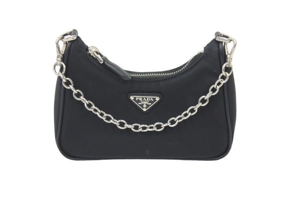 1 Prada Mini Bag Handbag Silver Black