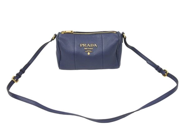 1 Prada Shoulder Bag Navy Cowhide