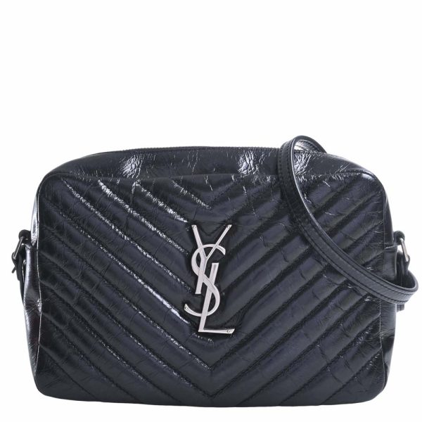 1 Saint Laurent Leather Shoulder Bag Black