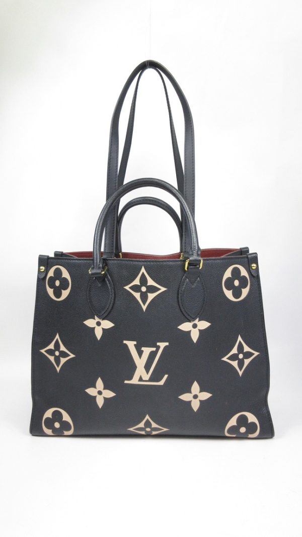 1 Louis Vuitton Onthego Bicolor MM Empreinte Leather Beige Black