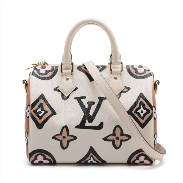 1 Louis Vuitton Heart Speedy 25 Bandouliere Crème White