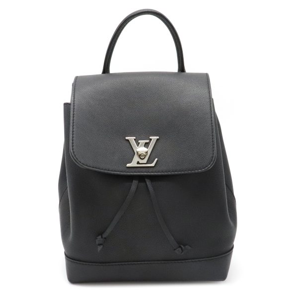 1 Louis Vuitton Lock Me Backpack Rucksack Calf Leather Black Noir