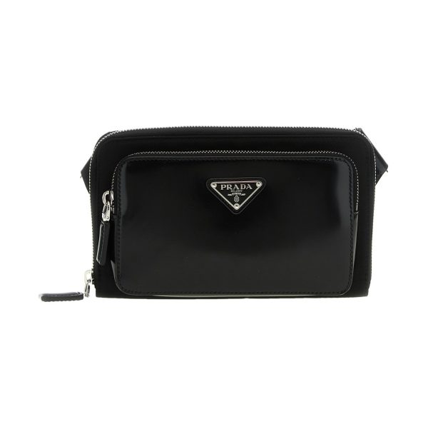 1 Prada Leather Shoulder Strap Bag Black