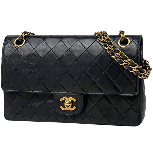 1 Chanel Matelasse Chain Shoulder Bag Coco Mark Black