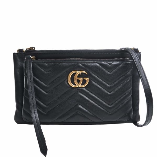 1 Gucci GG Marmont Leather Shoulder Bag Black