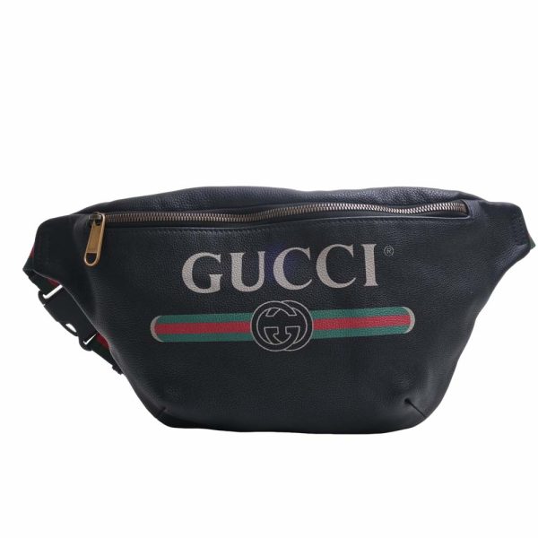 1 Gucci Leather Body Waist Shoulder Bag Black