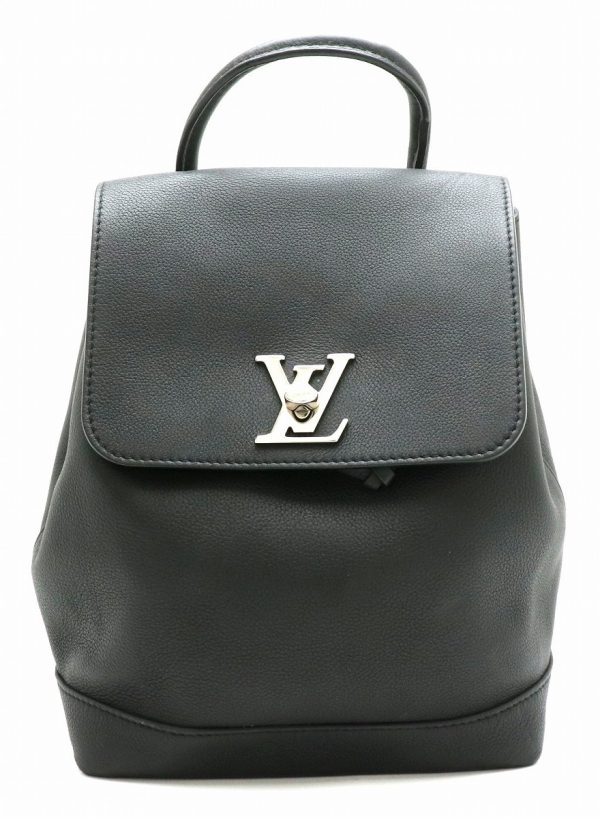 1 Louis Vuitton Backpack Rucksack Calf Leather Black Noir