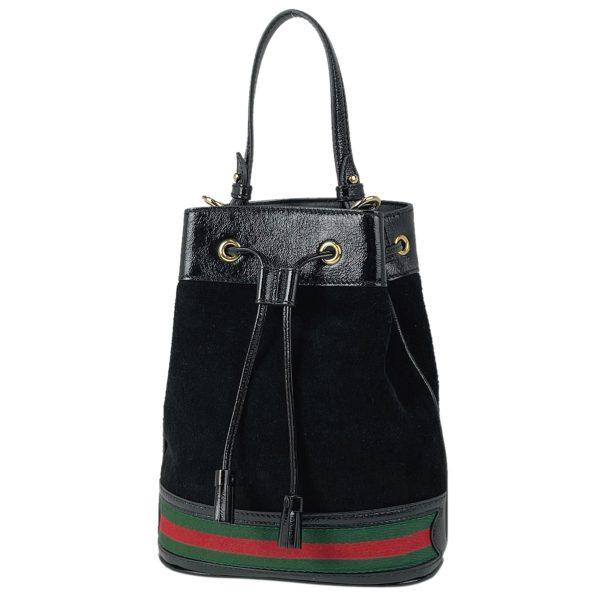 1000049973586 11 Gucci Ophidia Small Bucket Bag 2way Shoulder Bag Sherry Line Suede Black